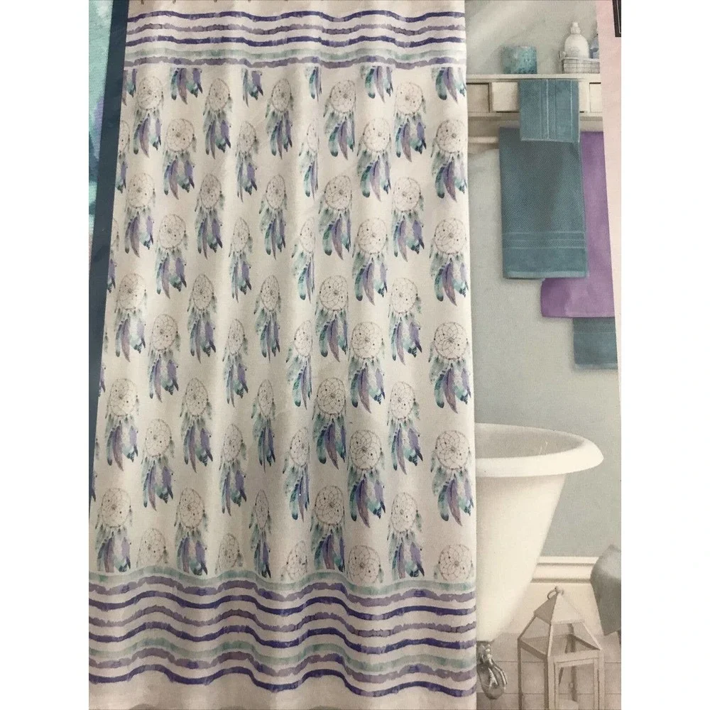Dream Catcher Fabric Shower Curtain Cotton Blend 70” X 72”